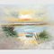 لوحة طلاء زيتية سميكة مصنوعة يدويًا سكين مشهد سفينة شاطئ ديكور منزل حديث
