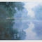 اللوحات الزيتية الخضراء كلود مونيه استنساخ ضبابية الصباح على نهر السين